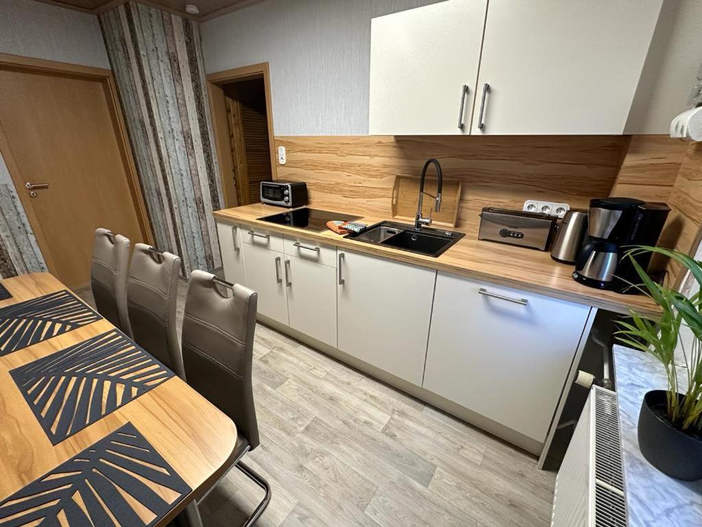 Christels Ferienwohnung 2 In Thale Mit Ueberdachter Terrasse, Kueche Mit Tv & Geschirrspueler エクステリア 写真